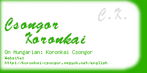 csongor koronkai business card